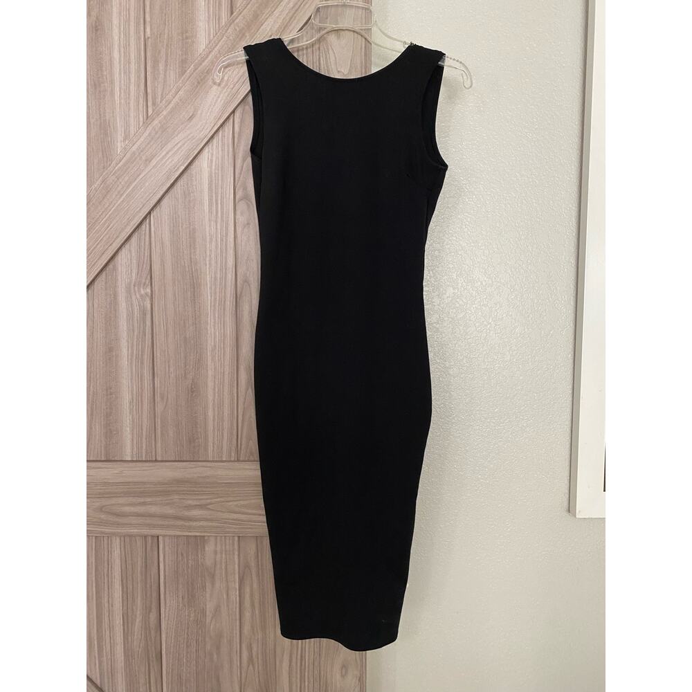 Touch Me small black midi dress rhinestones fitted